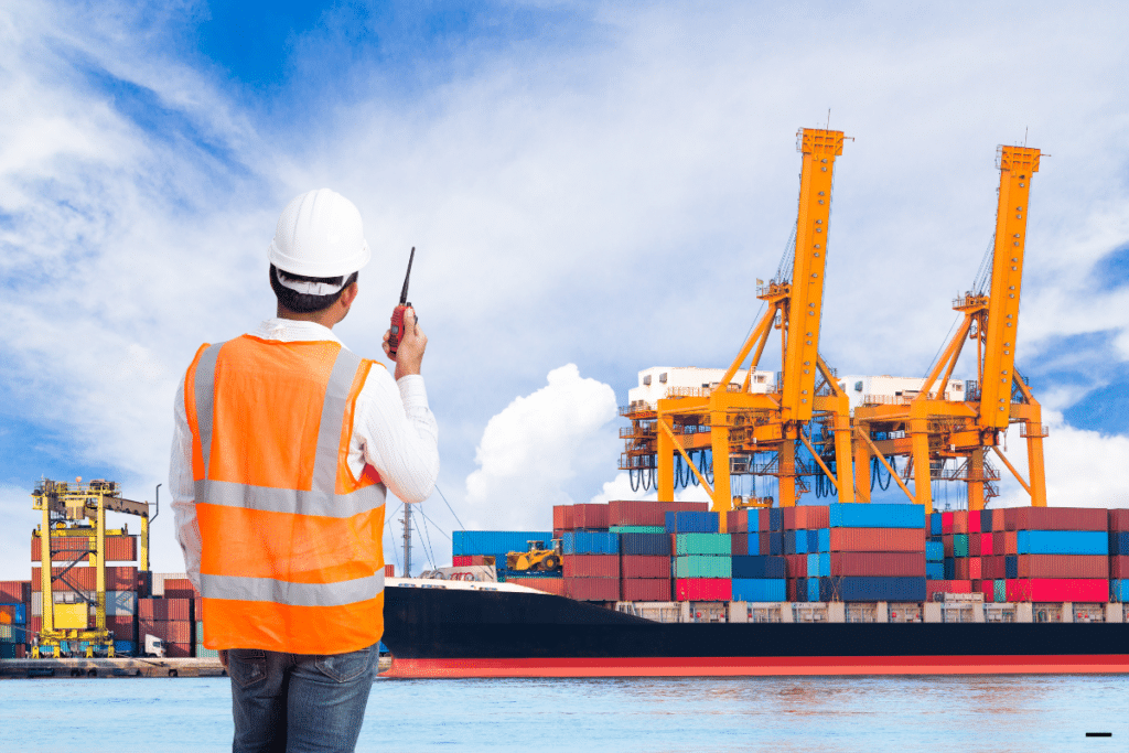 A worker at the shipping bay