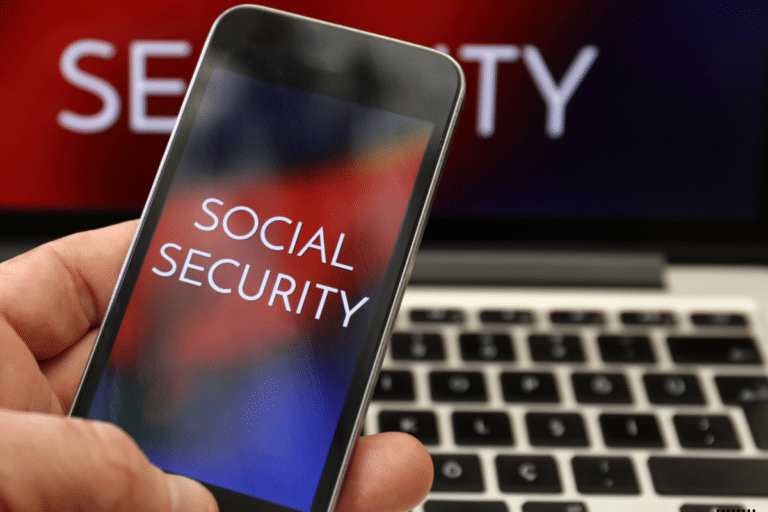 Someone browsing the social security benefit platform on their devices