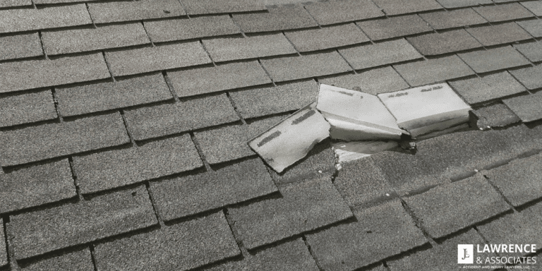 Damaged shingles on roof