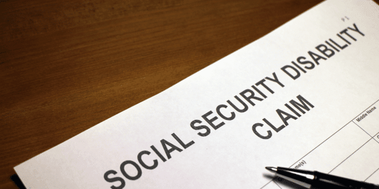 Social Security Disability Claim paperwork on table