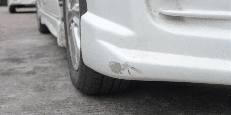 Close up of a minor scratch on a car
